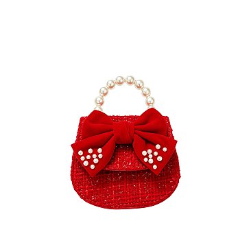 Tweed Bow Flap Mini Handbag