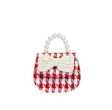 Tweed Bow Flap Mini Handbag