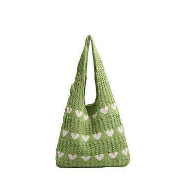 Crochet Heart Knit Hobo