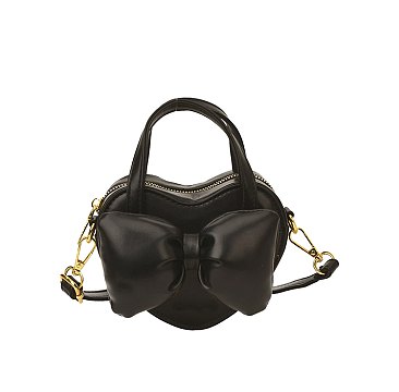 Heart Bow Satchel Crossbody Bag
