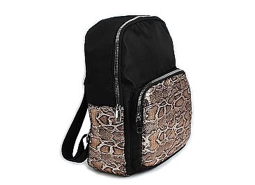 TRENDY SNAKE PRINT BACKPACK