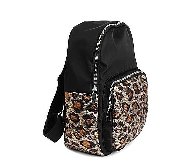 FASHION LEOPARD SKIN PRINT BACKPACK