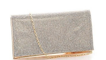 PRINCESS MULTI RHINESTONE CLUTCH WITH CHAIN