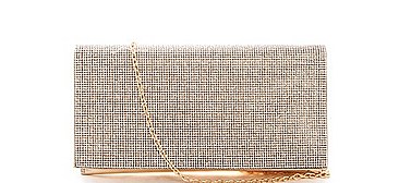 PRINCESS MULTI RHINESTONE CLUTCH WITH CHAIN