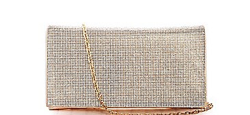 PRINCESS MULTI RHINESTONE CLUTCH WITH CHAIN