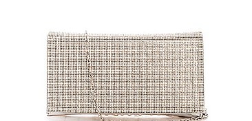 PRINCESS MULTI RHINESTONE CLUTCH WITH CHAIN