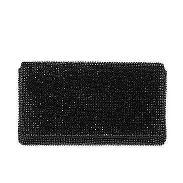 FASHION MULTI RHINESTONE SEQUENCES CLUTCH WITH CHAIN