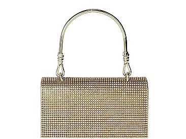 FASHION RHINESTONE EAST WEST MINI CLUTCH BAG