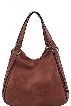 BRAIDED SIDE ACCENT MODERN HOBO BAG