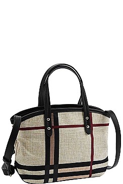 2 IN 1 CHECK SHOULDER SATCHE BAG