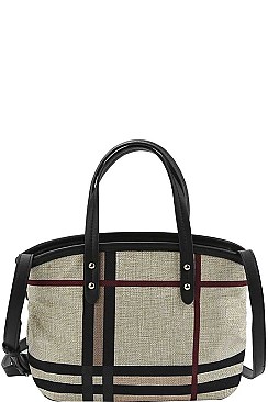 2 IN 1 CHECK SHOULDER SATCHE BAG