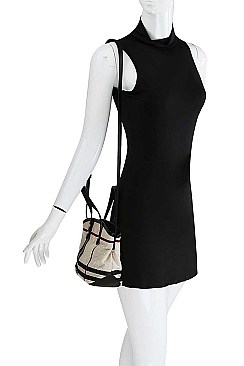 2 IN 1 CHECK SHOULDER SATCHE BAG