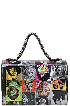 2IN1 OBAMA PAINTING ART SATCHEL WITH MATCHING WALLET