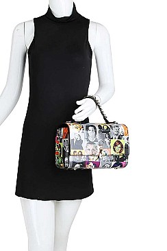 2IN1 OBAMA PAINTING ART SATCHEL WITH MATCHING WALLET