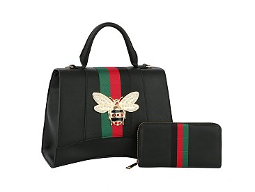 Queen Bee Stripe 2-in-1 Satchel -Set