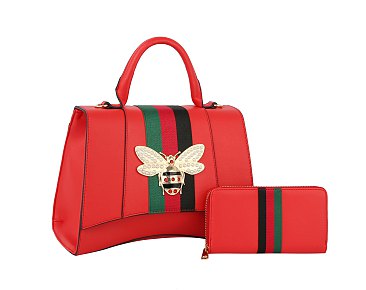 Queen Bee Stripe 2-in-1 Satchel -Set