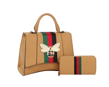 Queen Bee Stripe 2-in-1 Satchel -Set
