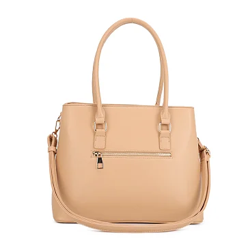 Triple Compartment Metal Accent Boutique Satchel