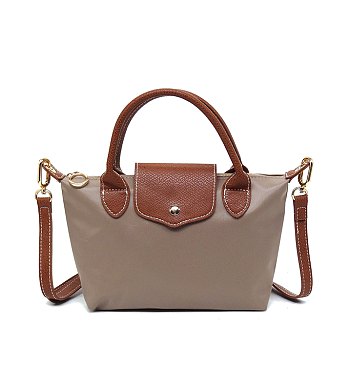Nylon Flap Satchel Crossbody Bag