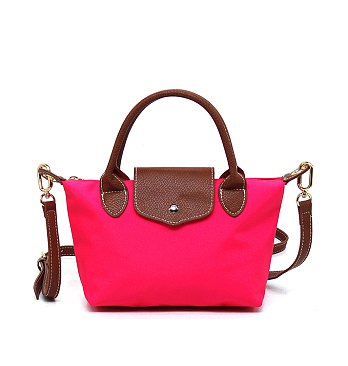 Nylon Flap Satchel Crossbody Bag
