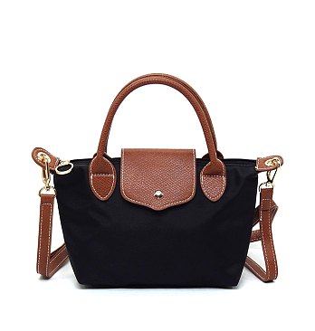 Nylon Flap Satchel Crossbody Bag