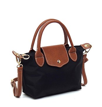 Nylon Flap Satchel Crossbody Bag