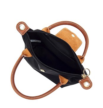 Nylon Flap Satchel Crossbody Bag