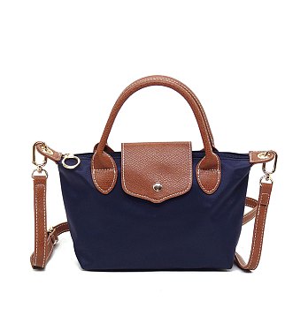 Nylon Flap Satchel Crossbody Bag