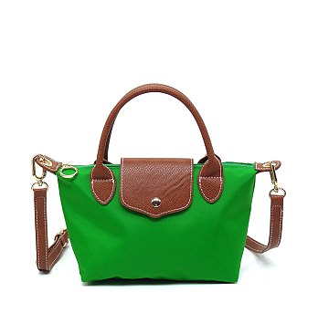 Nylon Flap Satchel Crossbody Bag