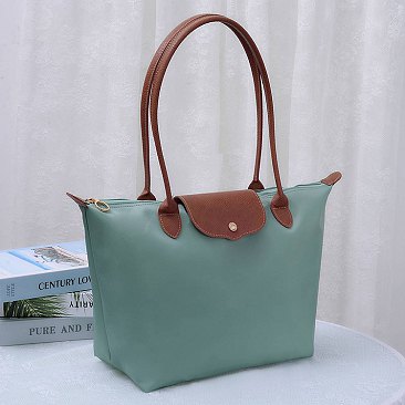 Nylon LOGO Flap Tote Bag