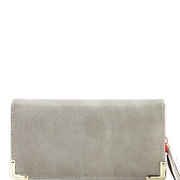 Fashionable Multi-colored Interior Tassel Accent 3-Compartment Wallet MH-HSC039L