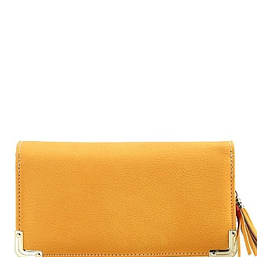 Fashionable Multi-colored Interior Tassel Accent 3-Compartment Wallet MH-HSC039L