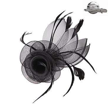 Classy Fascinator With Floral Center Popular Dressy