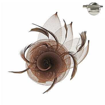 Classy Fascinator With Floral Center Popular Dressy