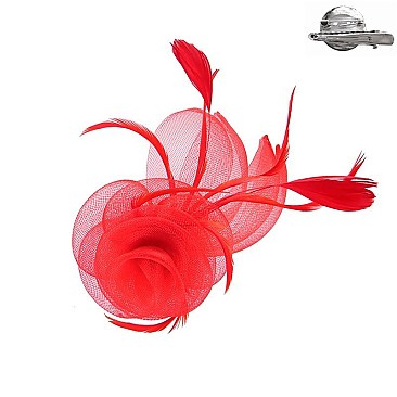 Classy Fascinator With Floral Center Popular Dressy