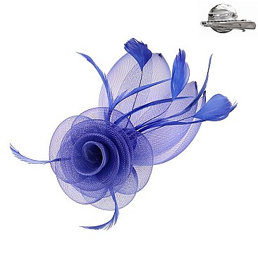 Classy Fascinator With Floral Center Popular Dressy