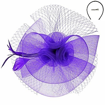 Fashionable Church Fascinator With Floral Center