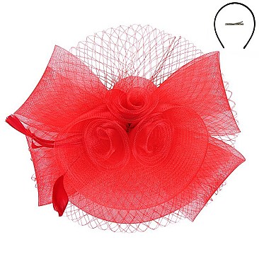 Fashionable Church Fascinator With Floral Center