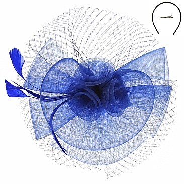 Fashionable Church Fascinator With Floral Center