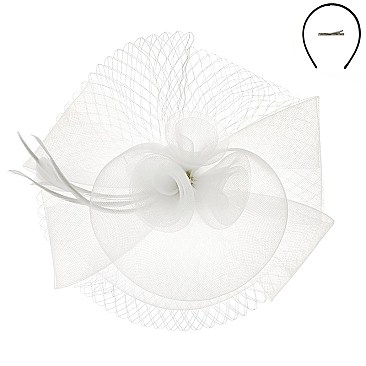 Fashionable Church Fascinator With Floral Center