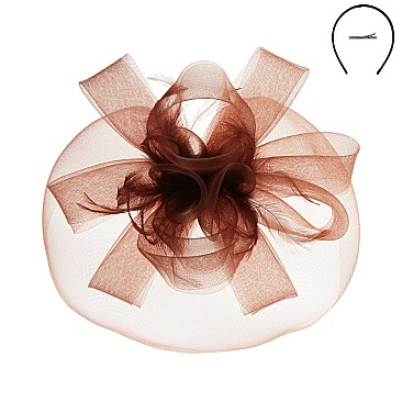 Fashionable Headband/pin with Mesh W/loopy Flower