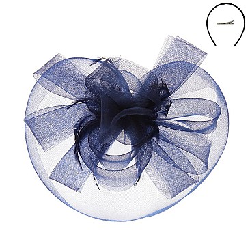 Fashionable Headband/pin with Mesh W/loopy Flower