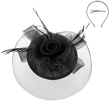 SINAMAY FLORAL MESH NETTING VEIL FASINATOR