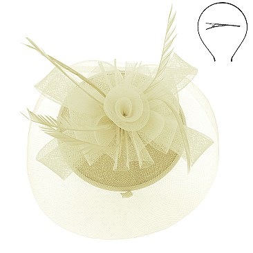 SINAMAY FLORAL MESH NETTING VEIL FASINATOR