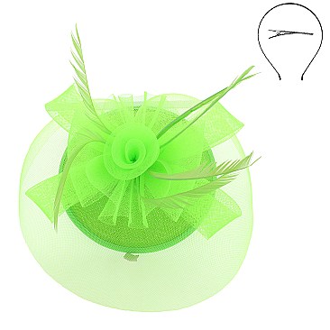 SINAMAY FLORAL MESH NETTING VEIL FASINATOR