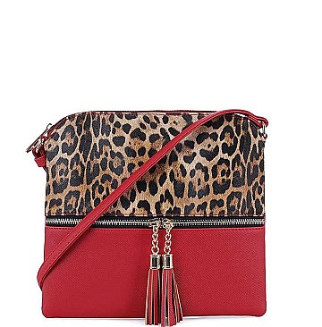 LEOPARD TWO TONE CROSSBODY BAG