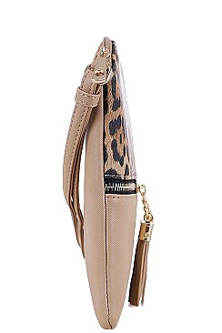 LEOPARD TWO TONE CROSSBODY BAG