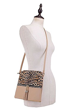 LEOPARD TWO TONE CROSSBODY BAG