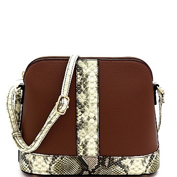 Dome-Shaped Snake Print Cross Body