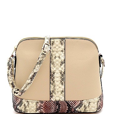 Dome-Shaped Snake Print Cross Body